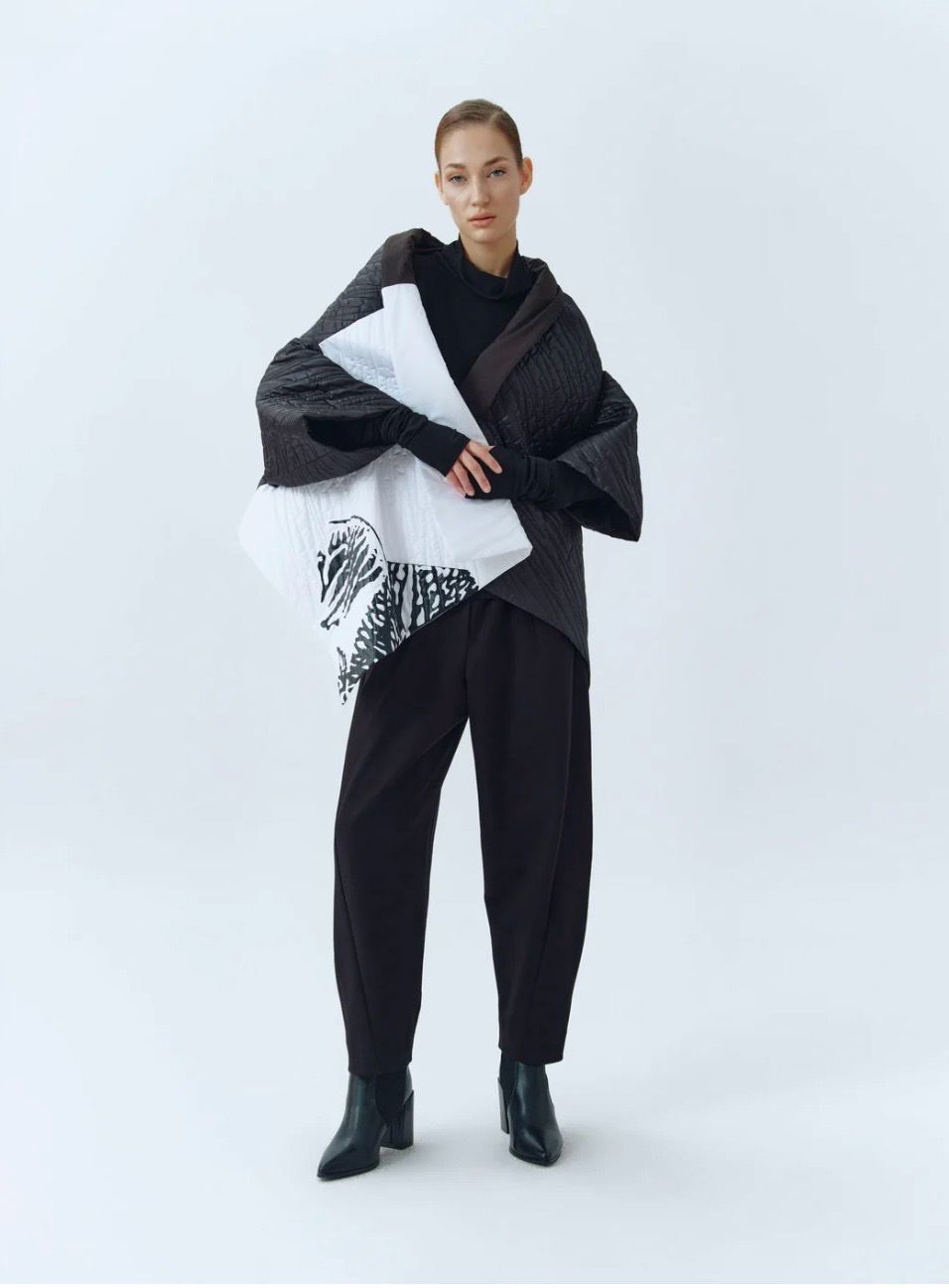 KIMONO CORTO LUNA IGOR BIANCO/NERO