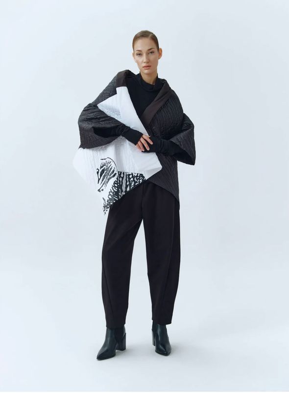 KIMONO CORTO LUNA IGOR BIANCO/NERO