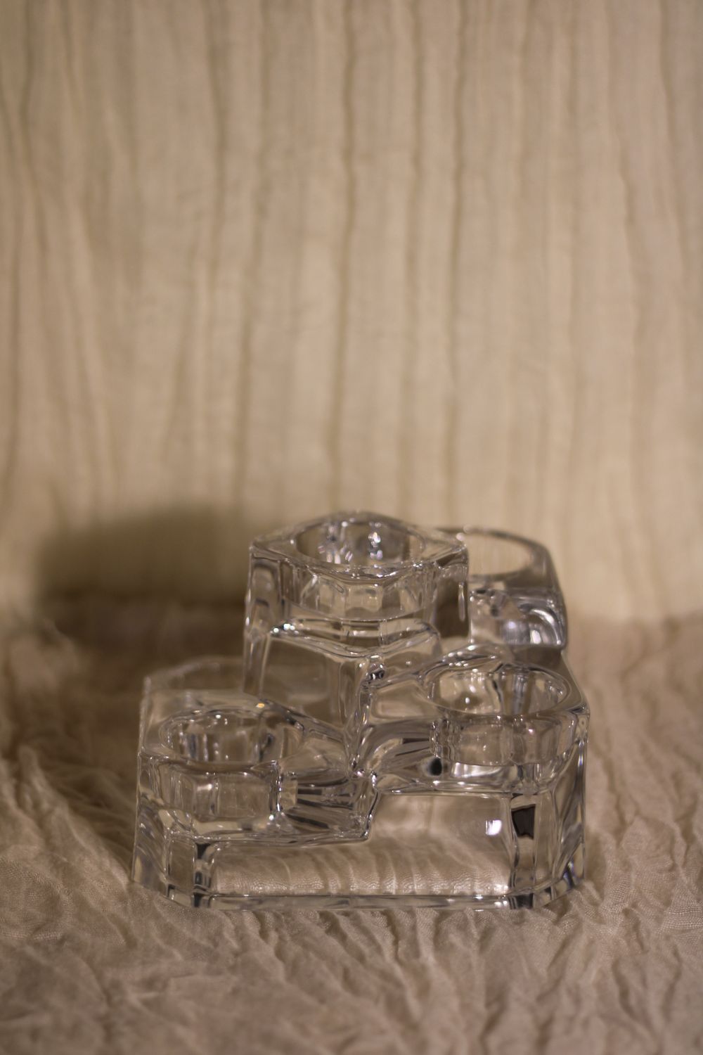 Vintage Glass Block Tealight Holder