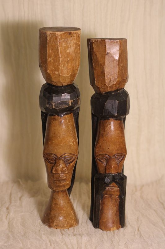 Vintage Hand Carved Man/Woman Statues