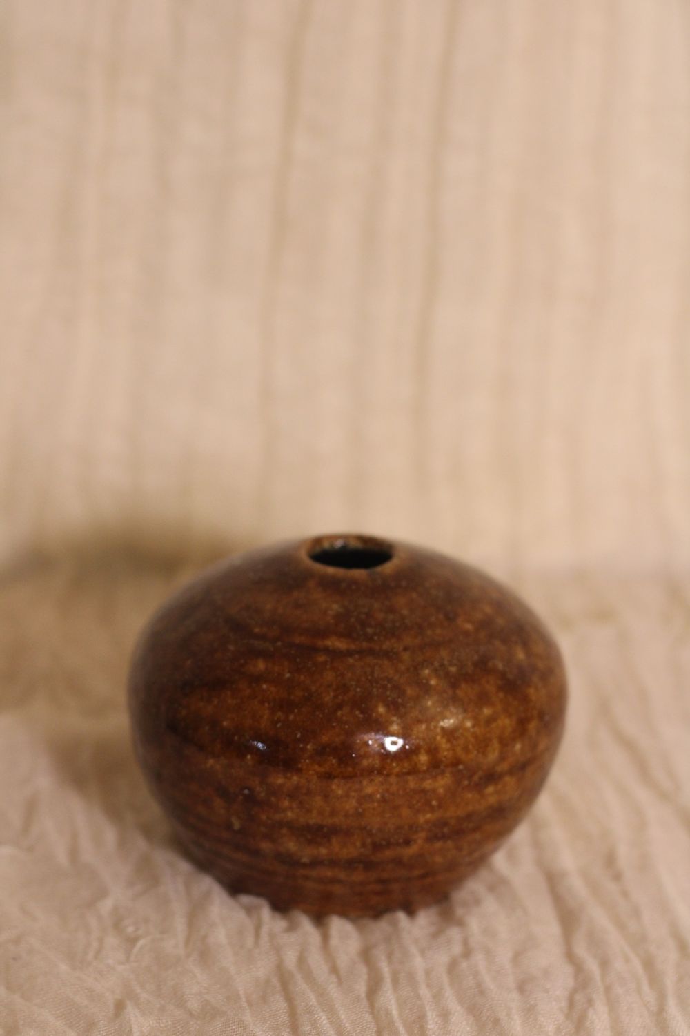 Glazed Ceramic Brown Vase