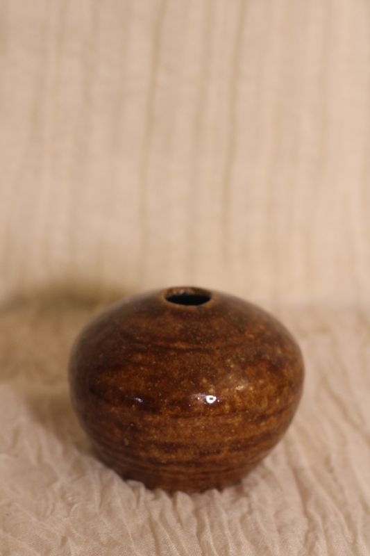 Glazed Ceramic Brown Vase