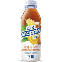 Snapple 16 oz New Plastic Bottle Diet 1/2 Lemonade 1/2 Tea - Case of 24