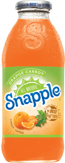 Snapple 16 oz New Plastic Bottle Orange Carrot Case of 24