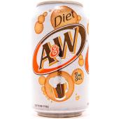 A&W Diet Root Beer 12 oz (cans) -   Case of 24