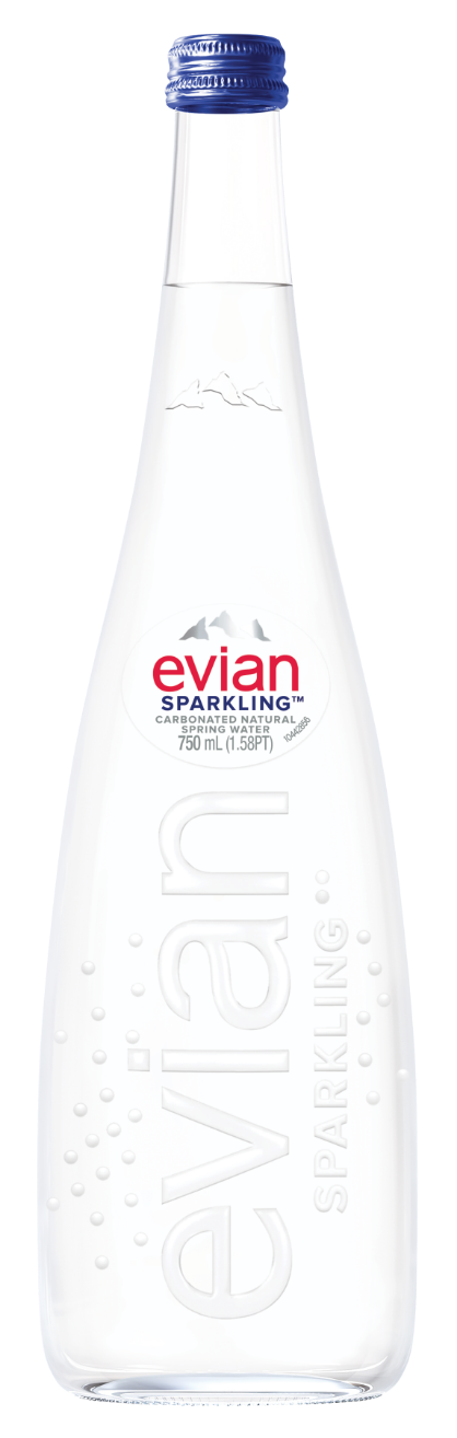EVIAN GLASS SPARKLING WATER 12/750 ML