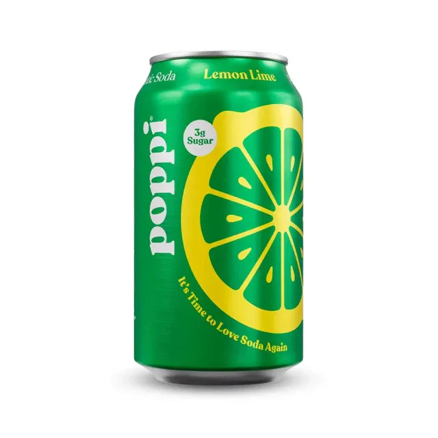 Poppi Lemon Lime Soda 12 Oz  Can- Case of 12