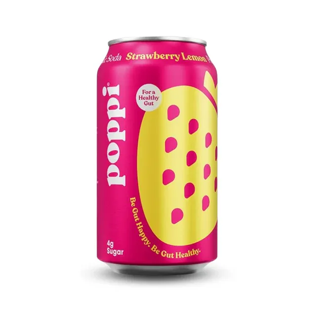 Poppi Strawberry Lemon Soda 12 Oz  Can- Case of 12