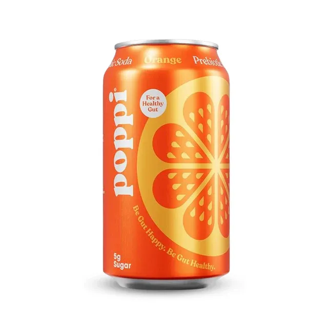 Poppi Orange Soda 12 Oz  Can- Case of 12