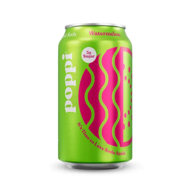 Poppi Watermelon Soda 12 Oz  Can- Case of 12