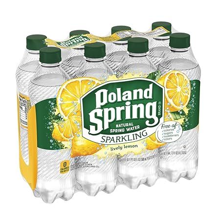 Poland Spring Sparkling Lemon Water 24/16 oz Bottle