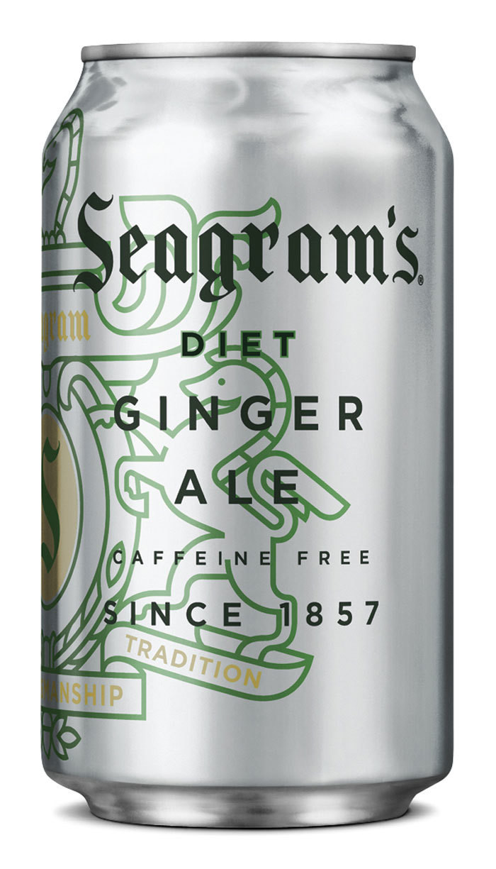 Diet Seagram's Ginger Ale 12 oz can Case of 24