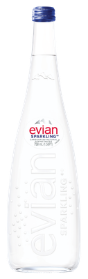 EVIAN GLASS SPARKLING WATER 12/750 ML