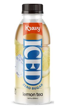 Kravy Zero Sugar Lemon Tea Plastic Bottle  Case of 24 16.9 Oz
