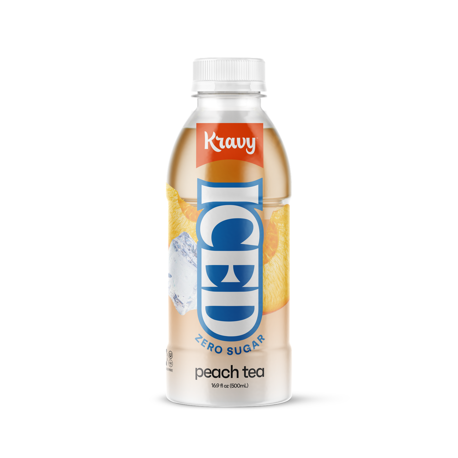 Kravy Zero Peach Tea Plastic Bottle  Case of 24 16.9 Oz