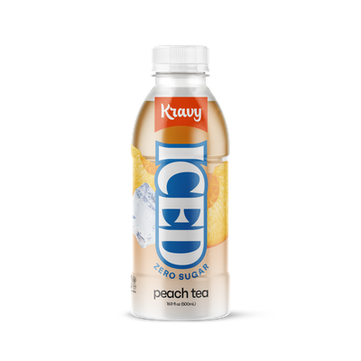 Kravy Zero Peach Tea Plastic Bottle  Case of 24 16.9 Oz