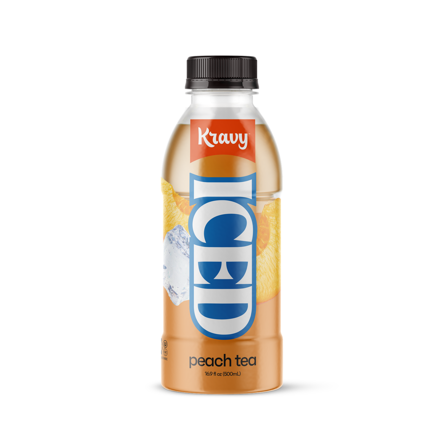 Kravy Peach Tea Plastic Bottle  Case of 24 16.9 Oz