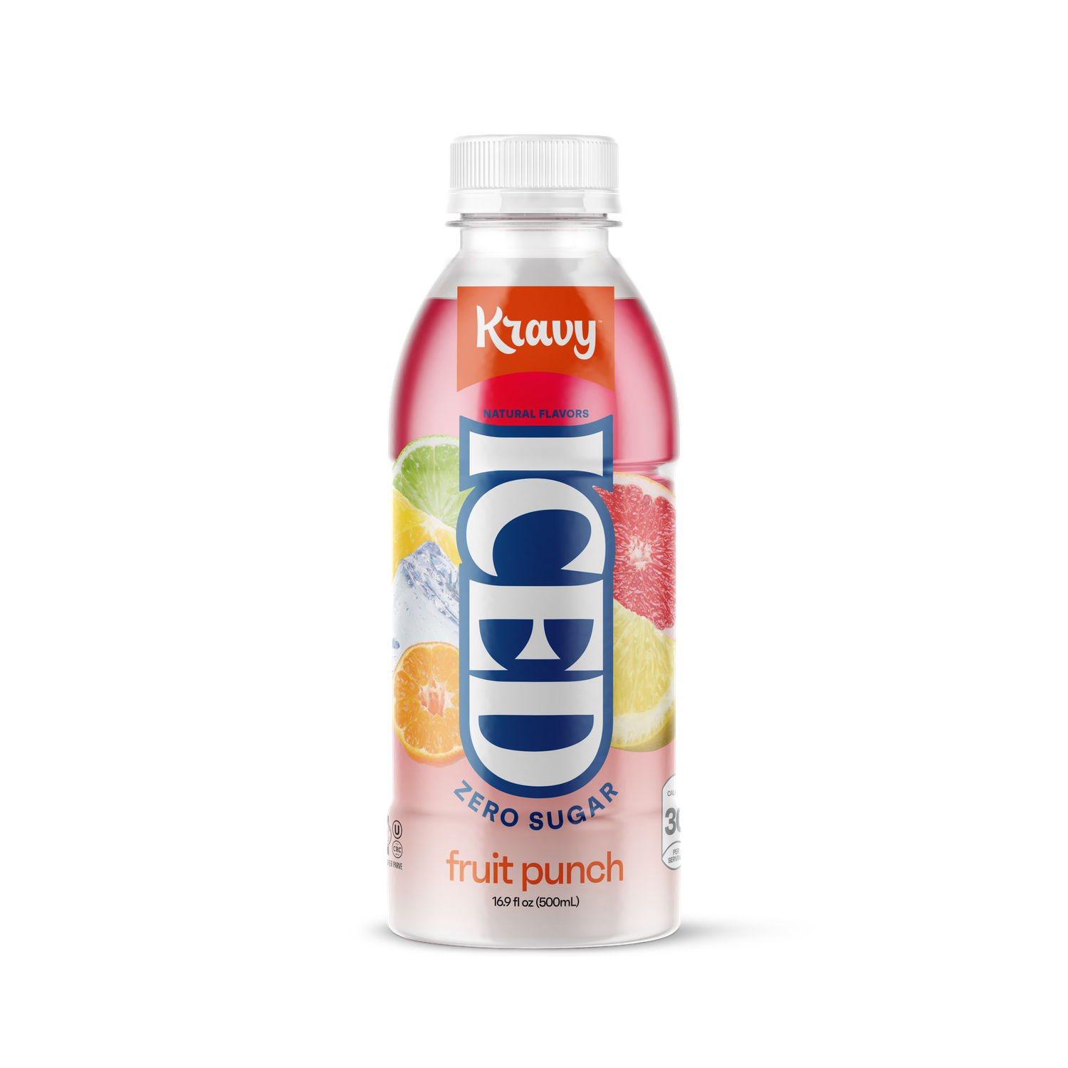 Kravy Zero Fruit Punch Tea Plastic Bottle  Case of 24 16.9 Oz