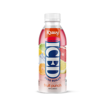 Kravy Zero Fruit Punch Tea Plastic Bottle  Case of 24 16.9 Oz