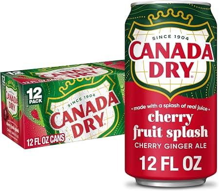 Canada Dry Strawberry Fruit Splash Ginger ale 12 oz cans Case of 24 (2/12 Packs)