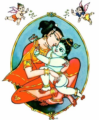 Young Krishna with Yasoda