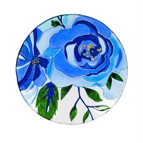 Birdbath Bowl - Blue Floral