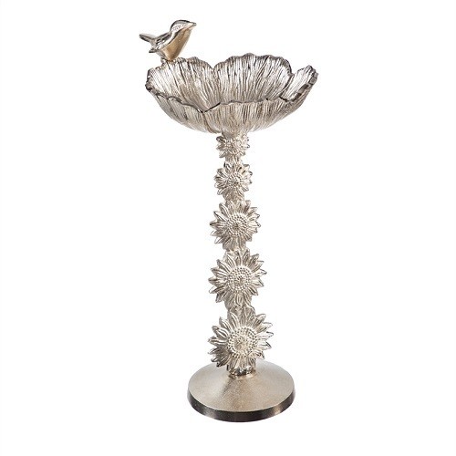Birdbath - Pedestal Silver
