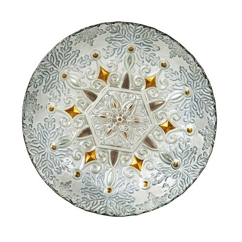 Birdbath Bowl - Metallic Snowflake