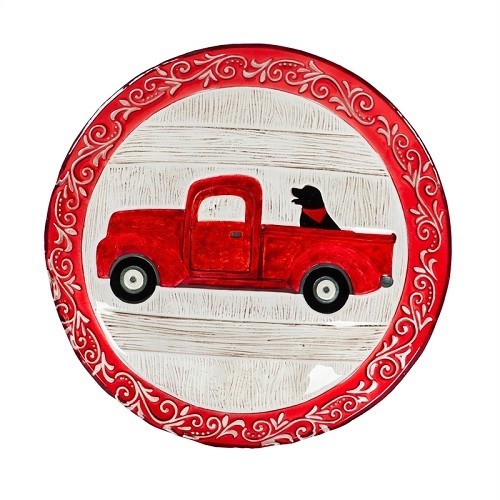 Birdbath Bowl - Holiday Red Truck