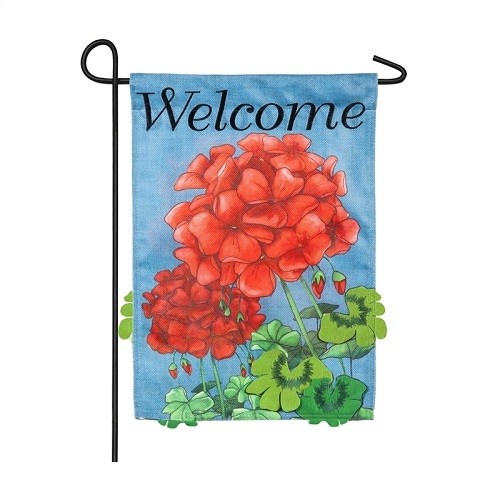 Garden Flag - Geranium Welcome