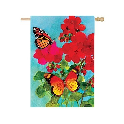 House Flag - Geranium Butterflies