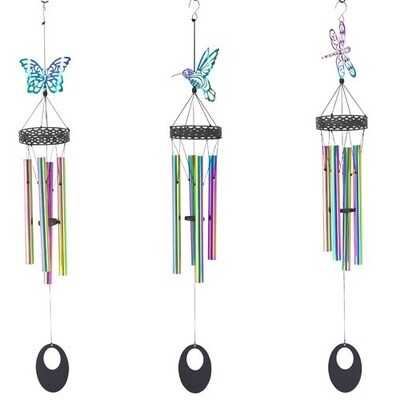 Wind Chime - Iridescent 36" Butterfly, Hummingbird or Dragonfly