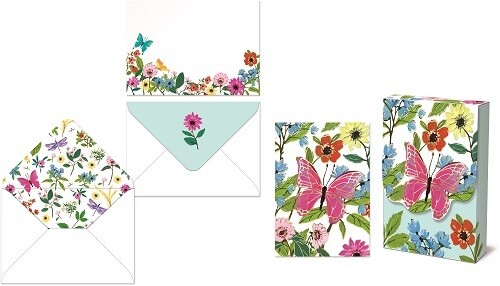 Note Cards - Blank Floral, Style: Butterfly