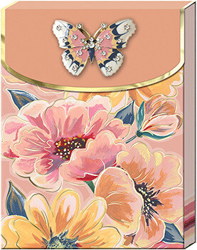 Note Pad - Medium with Brooch, Style: Butterfly