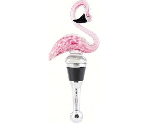 Wine Stopper - Birds and Butterflies, Style: Flamingo Glass Spotted