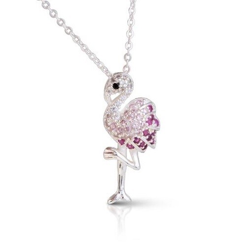 Necklace - Gemmed Flamingo