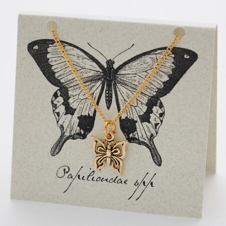 Necklace -Natural History Animals and Insects, Style: Butterfly Gold