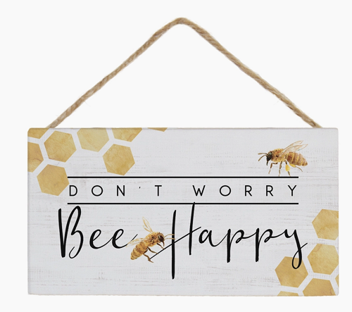 Hanging Plaque -Bee, Chicken or Flamingo, Stlye: Bee Happy
