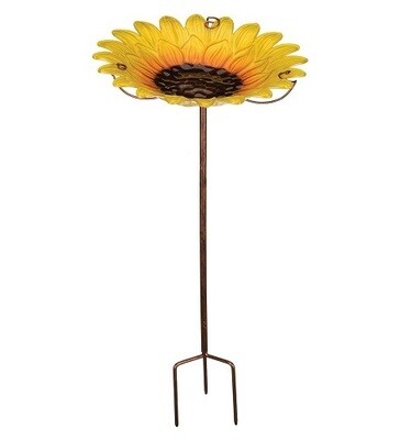 Birdbath - Sunflower Stake