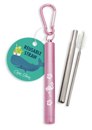 Straw - Collapsible w/ Flamingo Case