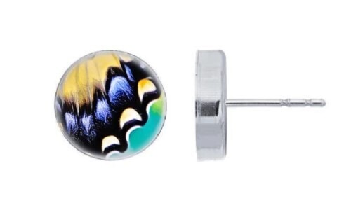 Earring - Stud Yellow Butterfly Sterling Silver