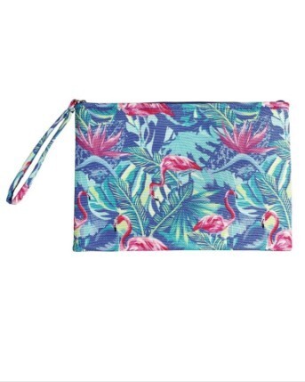 Wristlet - Flamingos and Palms