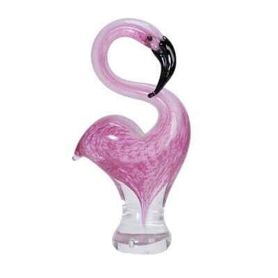Medium Glass Flamingo