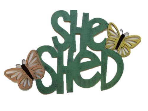 Sign - She Shed, Color: Green