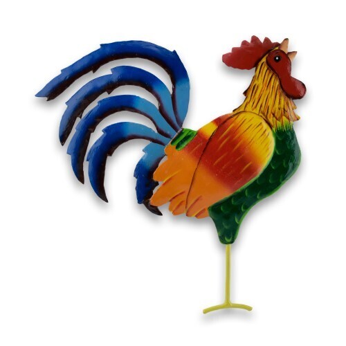 Wall Art - Roosters, Color: Blue Tail