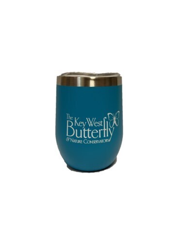 Wine Tumbler - Key West Butterfly, Color: Light Blue