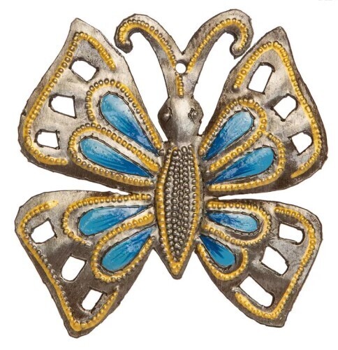 Wall Art - Metal Blue Butterfly