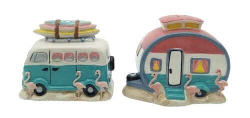 Salt and Pepper Shakers - Flamingo Campers