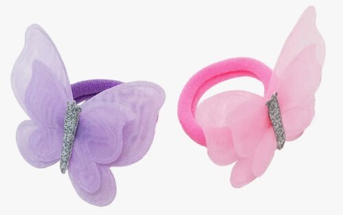 Hair Elastics - Rainbow Butterfly