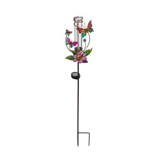 Rain Gauge - Solar Dragonfly or Butterfly, Style: Butterfly